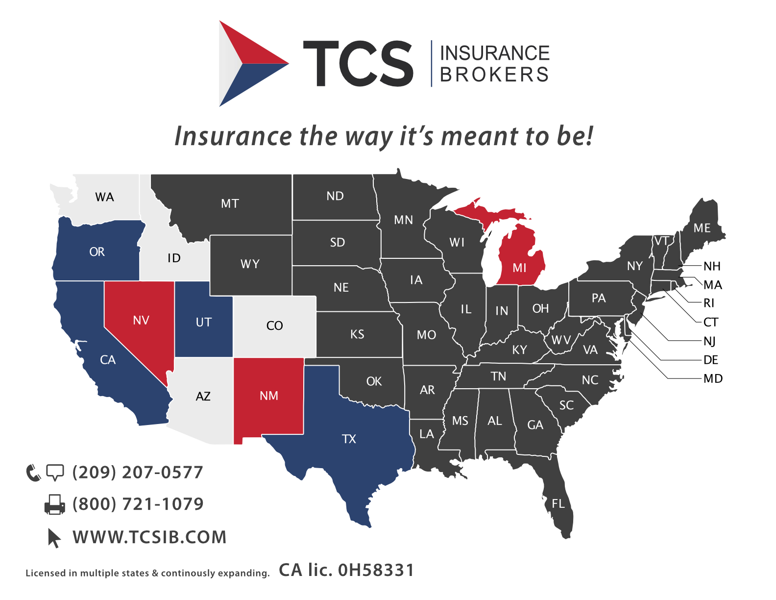 Get a quote TCS Insurance Brokers California, NV, OR, WA, ID, UT
